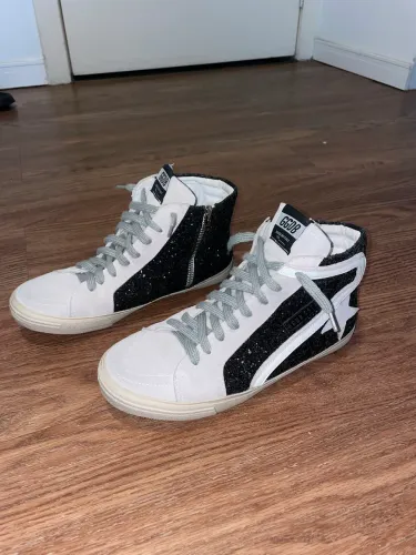 Golden Goose Slide Glitter Preto Cano Alto Tam. 39 Original