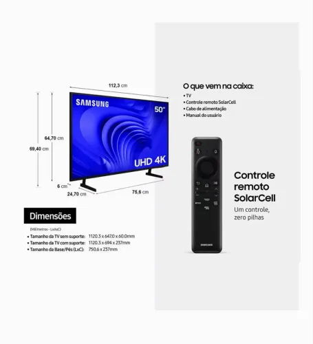 TV Samsung Crystal UHD 4K 50? Smart TV - Excelente estado