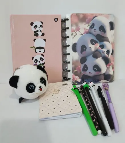 Kit Papelaria Panda