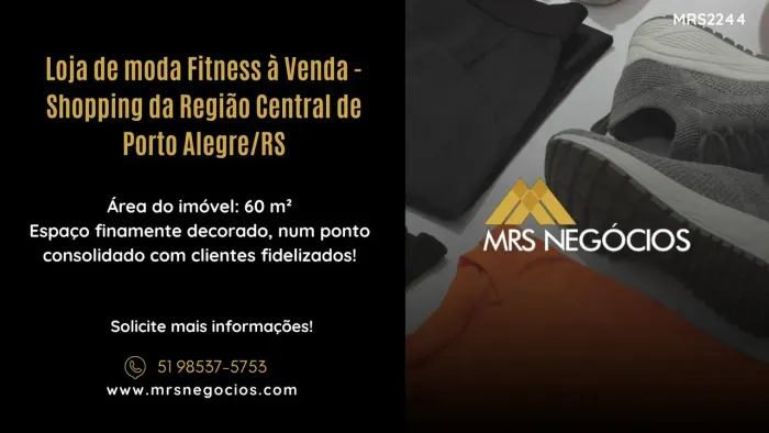 Loja de moda Fitness à Venda - Shopping da Região Central de Porto Alegre/RS