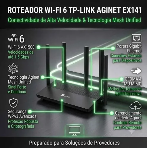 Roteador TP-Link Aginet EX141 Wi-Fi 6 AX1500