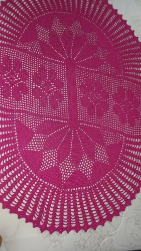 Tapete de crochê pink