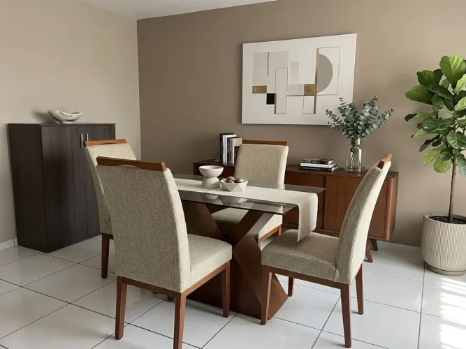 mesa com cadeiras semi nova 