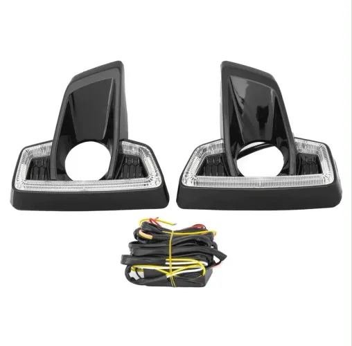 Kit Moldura Drl Day Light Com Seta E Led - Compatível com Toyota Hilux 2018 - 2019 - 2020