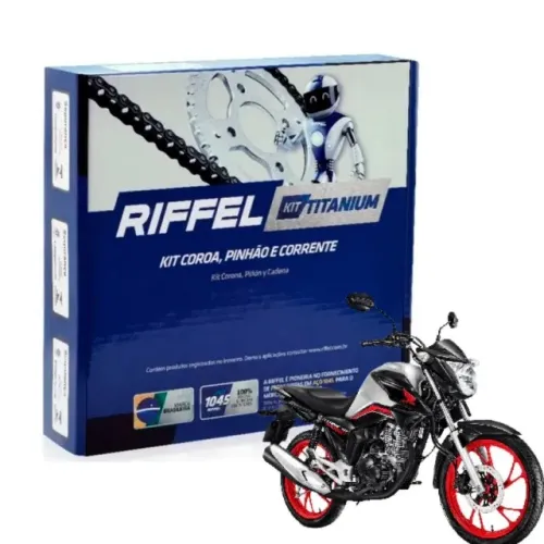 chadinho da Shopee! Kit Relação Riffel Original CG Titan/Fan 160 - 2016 a 2025