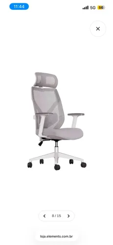 Cadeira Ergonômica Elements Astra Branca e Cinza