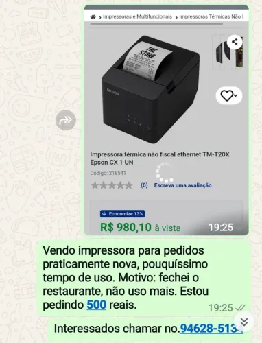 Impressora para pedidos fácil de usar e sofisticada