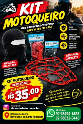 Máscara Balaclava e rede para motoqueiro