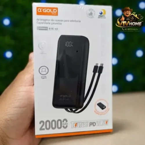 Carregador Portátil 20.000 Mah + Entrega Grátis 