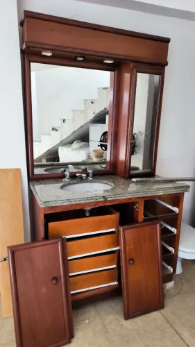 Conjunto para banheiro - Armário+ Bacio + Cuba + Granito + Espelho