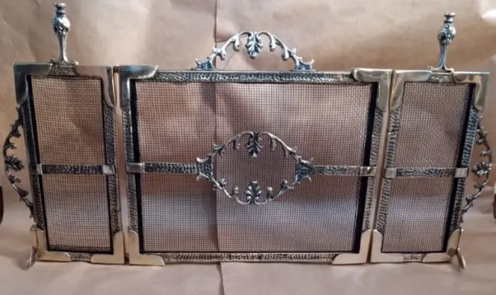 Grade Tela Em Bronze Para Proteção De Lareira - 88cmx44cm