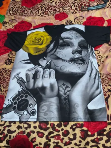 Stompy Camisetas - Catrina Tattoo Tatuagem Artwork Promoção