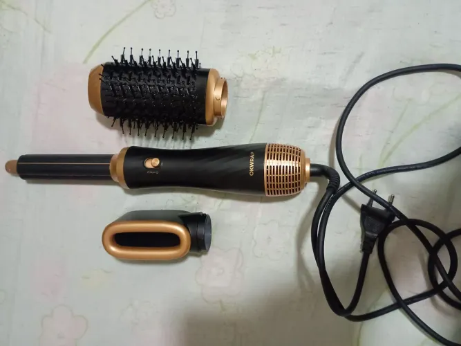 Modelador e Secador 5 em 1 OKWRAP Airbrush Magic Styler - Verde e Dourado