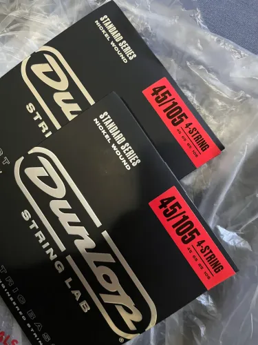 02xDUNLOP String Lab Cordas para Baixo 4 Strings | 0.45-105 Nickel Wound Long Sacale