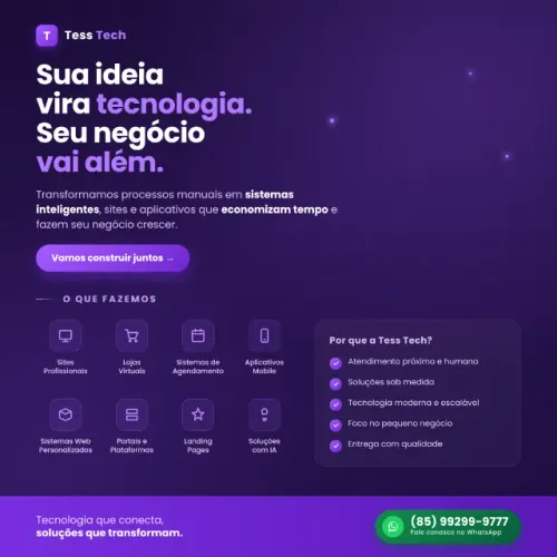 Criação de Site, Loja Virtual e Aplicativo Sob Medida