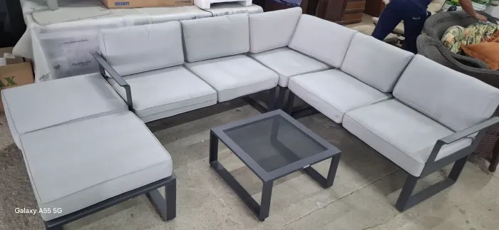 Conjunto sofa 7 lugares - banco e mesa de centro