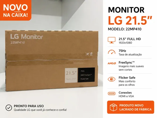 Monitor LG 21.5 Novo na caixa 