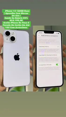 iPhone 14 128GB Roxo ( Aparelho Com Marcas De Uso ) Usado