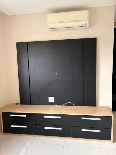 painel e rack de tv