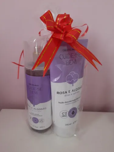 Kit Presente Oboticário Rosa e Algodão | Body Splash e Creme