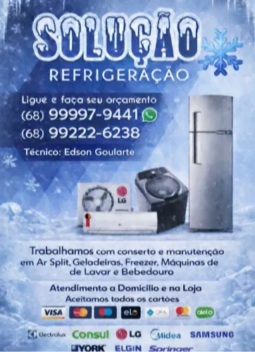 Consertamos geladeiras freezer bebedouros máquina de lavar e ar condicionado split.