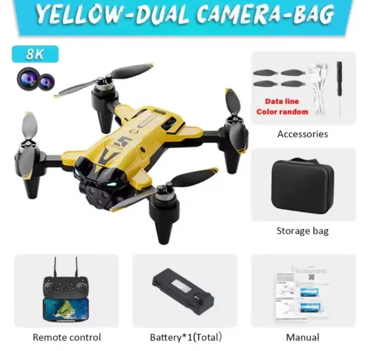 Drone M5 Professional 8K Câmera Tripla, 2 Baterias e Motor Brushless