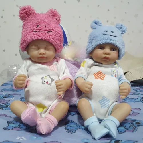 Bebês reborn gêmeos tamanho 28 cm