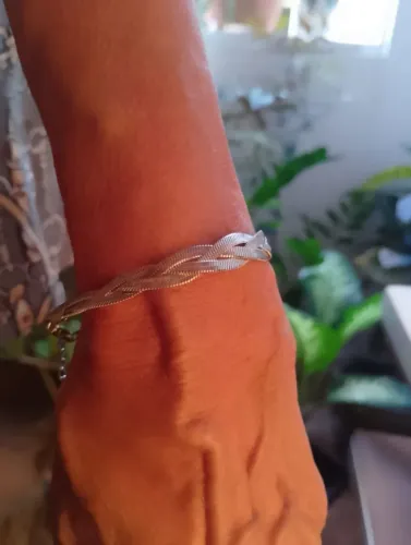 Pulseira feminina aço inox transada 