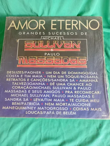 Disco de vinil Amor eterno grandes sucesso de Michael suplicam e Paulo amassadas