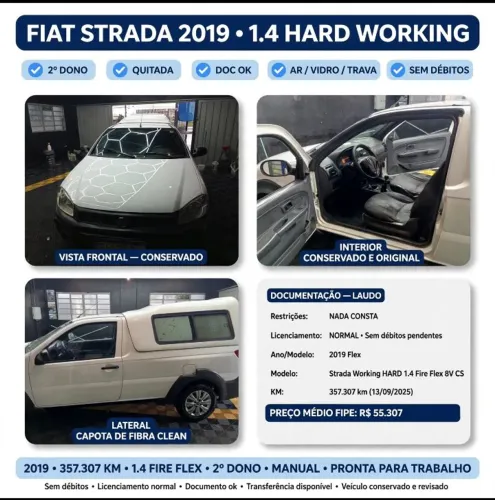 Fiat Strada Working Hard 1.4 Fire Flex 8V CS 2019