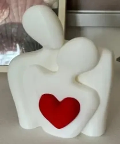 Estátua Escultura Casal Abraçado Minimalista Impressão 3D