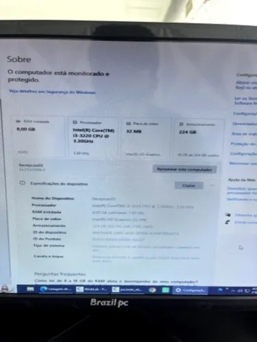 Computador Desktop Completo (monitor 20', mouse e teclado"