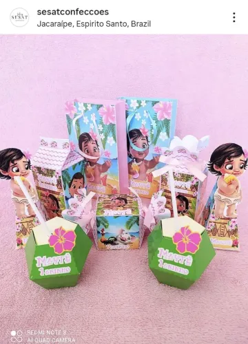Moana Baby caixinhas pra festa de aniversário lembrancinha