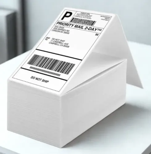 Resma com 1.000 Etiqueta Térmica Sem Rolo 10x15 /100x150 Cor Branco