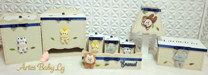 Kit higiene mdf personalizado para bebê 