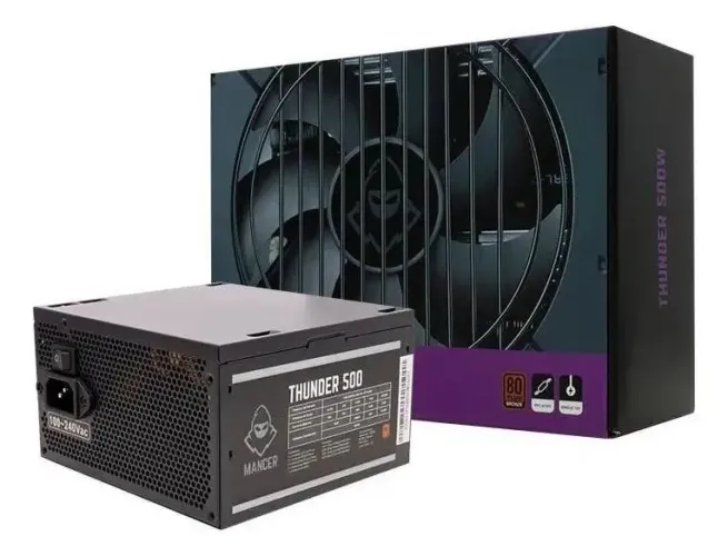 Fonte Mancer Thunder 500w Bronze 80 Plus, Mcr-thr500-bl01 Cor Preto em perfeitas condic