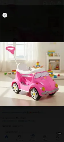 Vendo carrinho de passear Fusca rosa