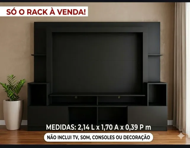 Rack integrado com painel de TV