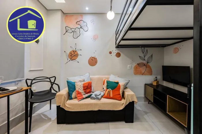 Studio com 1 dormitório para alugar, 40 m² por R$ 2.200,00/mês - Gonzaguinha - São Vicente