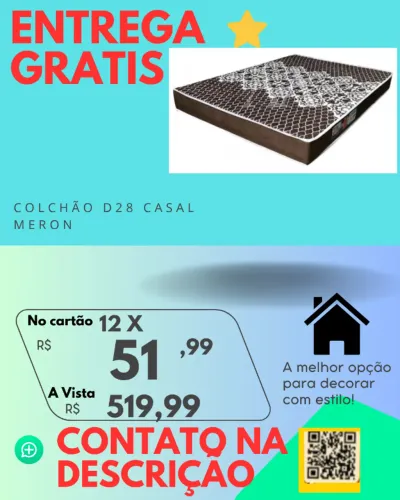 Colchão D28 Casal Meron Entrega Rápida Grátis para Salvador Paga ao Receber