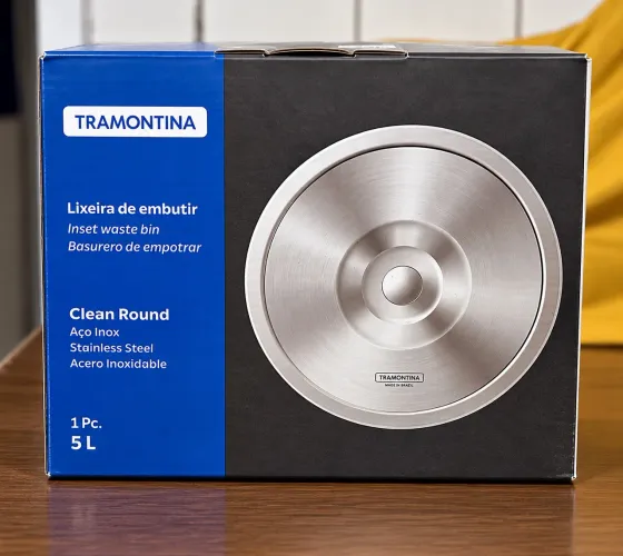 Lixeira de Embutir Tramontina Clean Round 5L - Inox