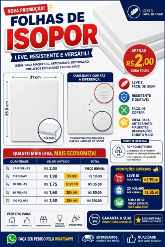 Folhas de Isopor 