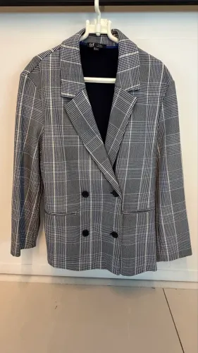Blazer Zara Xadrez Príncipe de Gales Feminino XL