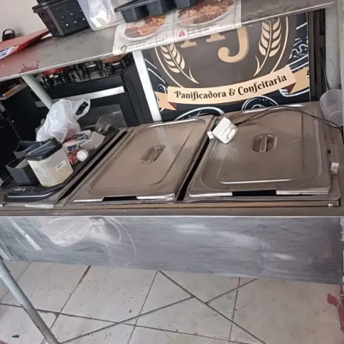 Estufa Térmica / Balcão Térmico em Inox - 3 Cubas com Tampa