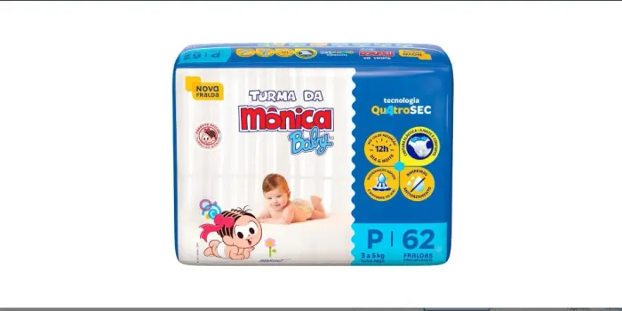 FRALDA TURMA DA MONICA P - 62 UNIDADES