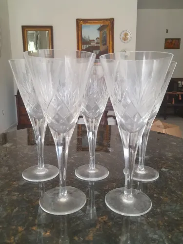 Conjunto 5 taças grandes em cristal
