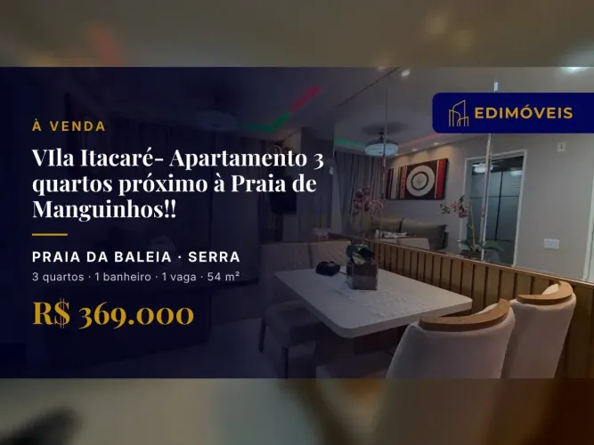 Apartamento 3 quartos na Praia da Baleia, ideal para sua família!