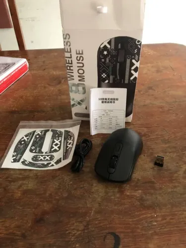 Mouse sem fio warvank 8x recarregável tipo c, frete grátis