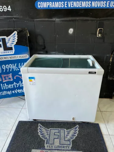 FREZER HORIZONTAL ESMALTEC EXPOSITOR 2 PONTAL 400 L