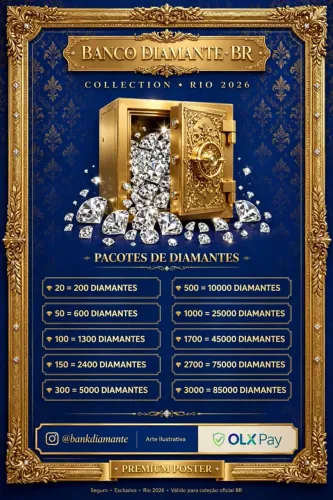 PACOTE BANCO DIAMANTE BR - Arte Colecionável Ilustrativa - 75.000 Diamantes - @bankdiamant